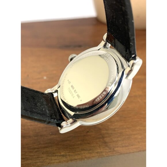 Tissot Women's Watch T1222101603300 Swiss Quartz Silver Dial Black Leather 30mm - Picture 7 of 14